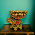 Tamas Brass Elephant Urli Stone Work  (Multicolor)